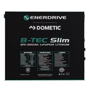 Enerdrive B-TEC 300Ah 12V LiFePO4 BT Slim Metal Case Battery